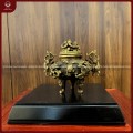 Lư xông trầm rồng bằng đồng vàng hun cao 15cm
