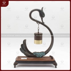 Lư xông trầm treo thiên nga đồng vàng kích thước 37cm x 25cm