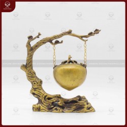 Lư đốt trầm treo quả đào cao 13cm