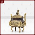 Lư đốt trầm bằng đồng vàng hun giả cổ cao 19cm