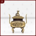 Lư đốt trầm bằng đồng vàng hun giả cổ cao 19cm
