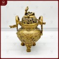 Lư đốt trầm tạo hình rồng cuộn cao 24cm