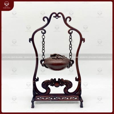 Lư đốt trầm treo tạo hình độc đáo hun nâu 36cm