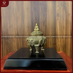 Lư đốt trầm bách Phật 17cm giả cổ