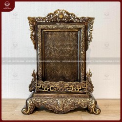 Khung ảnh thờ đồng vàng hun giả cổ cao 58cm