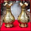 Lọ hoa bằng đồng hoạ tiết tứ linh cao 60cm