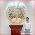 Tượng Bác Hồ bán thân bằng đồng đỏ phun nhũ cao cấp