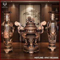 Đỉnh mao rồng cỡ lớn bằng đồng nổi bật