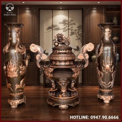 Đỉnh mao rồng cỡ lớn bằng đồng nổi bật