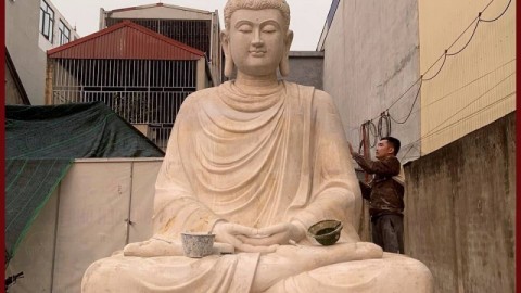 Hoàn thiện mẫu thạch cao Tượng Thích Ca cao 3m8