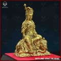 Tượng Bồ Phổ Hiền Bồ Tát đồng vàng kích thước 24x15cm nặng 1,5kg