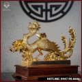 Phượng hoàng đồng đỏ dát vàng cao 30cm dài 51cm nặng 17kg