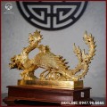 Phượng hoàng đồng đỏ dát vàng cao 30cm dài 51cm nặng 17kg