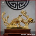 Phượng hoàng đồng đỏ dát vàng cao 30cm dài 51cm nặng 17kg