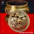 Trầm sen bướm đồng vàng cao 11cm đường kính 8cm