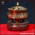 Trầm sen bướm đồng vàng hai công nghệ cao 11cm đường kính 8cm 