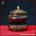Trầm sen bướm đồng vàng màu hun cao 11cm đường kính 8cm