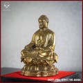 Tượng Phật A Di Đà đồng vàng cao 23cm nặng 1,8kg