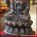 Tượng Phật A Di Đà bằng đồng vàng hun giả cổ cao 46cm
