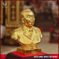 Tượng Bác Giáp đồng đỏ dát vàng bán thân cao 25cm