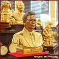 Tượng Bác Trọng đồng đỏ dát vàng làm màu mặt cao 45cm