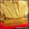 Tượng Bác Trọng đồng đỏ dát vàng làm màu mặt cao 45cm