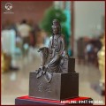 Tượng Quan Thế Âm Bồ Tát đồng vàng hun cao 40cm