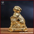 Tượng chó đồng vàng mạ vàng kích thước 15x12cm nặng 1,2kg