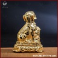 Tượng chó đồng vàng mạ vàng kích thước 15x12cm nặng 1,2kg