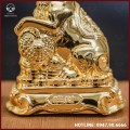 Tượng chó đồng vàng mạ vàng kích thước 15x12cm nặng 1,2kg