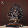 Tượng Phật Chuẩn Đề đồng vàng hun cao 40cm ngang 35cm sâu 20cm