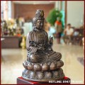 Tượng Phật Đại Thế Chí Bồ Tát đồng vàng hun cao 40cm ngang 27cm