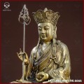 Tượng Địa Tạng Vương Bồ Tát đồng vàng giả cổ kích thước 28x16,5cm