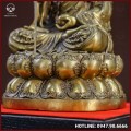 Tượng Địa Tạng Vương Bồ Tát đồng vàng giả cổ kích thước 28x16,5cm