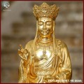 Tượng Địa Tạng Vương Bồ Tát đồng đỏ dát vàng cao 40cm