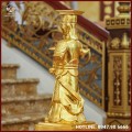 Tượng Đinh Tiên Hoàng đồng đỏ dát vàng cao 80cm