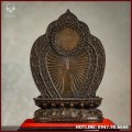 Tôn tượng Phật Dược Sư đồng vàng hun cao 28cm