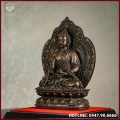 Tôn tượng Phật Dược Sư đồng vàng hun cao 28cm