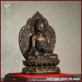 Tôn tượng Phật Dược Sư đồng vàng hun cao 28cm