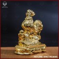 Tượng gà đồng vàng mạ vàng kích thước 15x12cm nặng 1,2kg