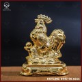 Tượng gà đồng vàng mạ vàng kích thước 15x12cm nặng 1,2kg