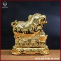 Tượng lợn đồng vàng mạ vàng kích thước 15x15cm nặng 1,5kg