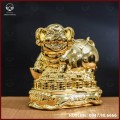 Tượng lợn đồng vàng mạ vàng kích thước 15x15cm nặng 1,5kg