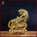 Tượng hổ đồng vàng mạ vàng kích thước 17x13cm nặng 1kg