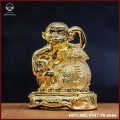 Tượng khỉ đồng vàng mạ vàng kích thước 17x13cm nặng1kg