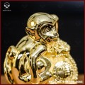 Tượng khỉ đồng vàng mạ vàng kích thước 17x13cm nặng1kg
