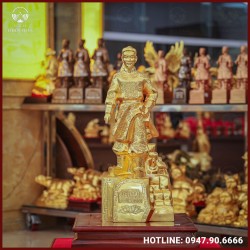 Tượng Lê Lợi bằng đồng đỏ dát vàng cao 70cm
