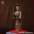 Tượng Lý Thái Tổ đồng vàng làm màu giả cổ cao 23cm ngang 7cm 