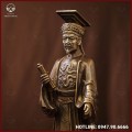 Tượng Lý Thái Tổ đồng vàng làm màu giả cổ cao 23cm ngang 7cm 