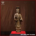 Tượng Lý Thái Tổ đồng vàng làm màu giả cổ cao 23cm ngang 7cm 